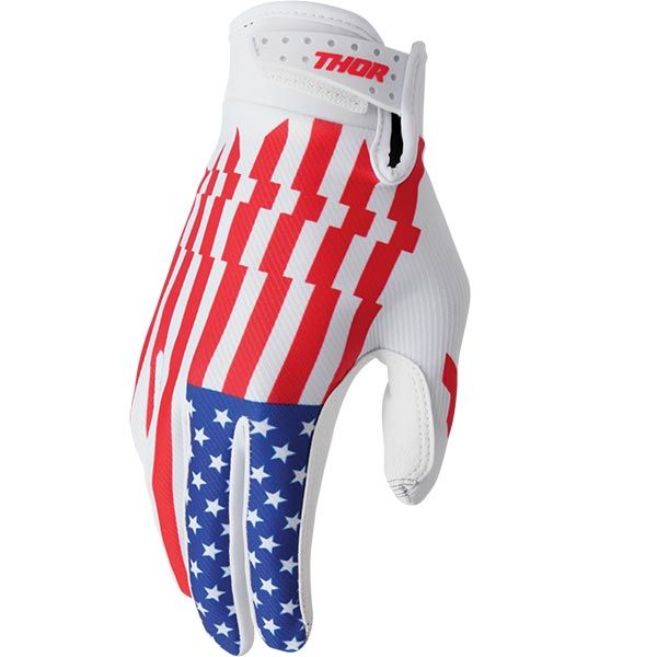 Мотокрос ръкавици Thor Launchmode Patriot - Red White Blue