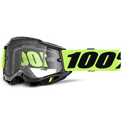 Очила за мотокрос 100% Accuri 2 Enduro Moto Neon Yellow с прозрачна плака