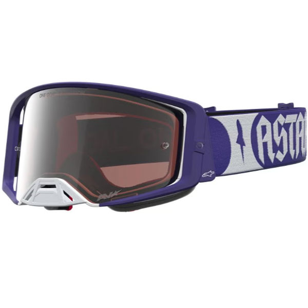 Очила за мотокрос Alpinestars Supertech Atrox Deep Blue White - Silver Mirror