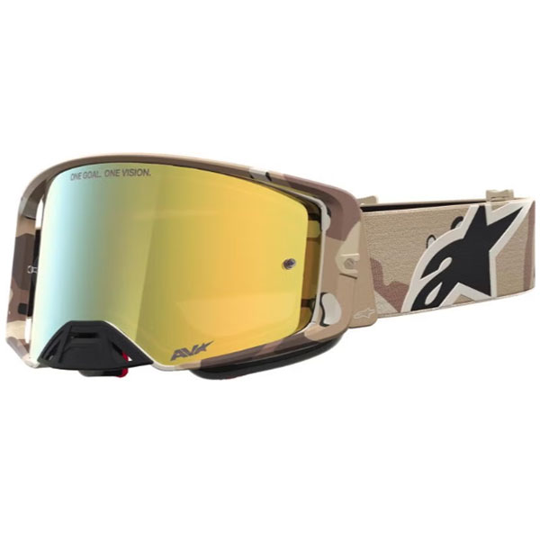Очила за мотокрос Alpinestars Supertech Lone Camo Desert - Gold Mirror