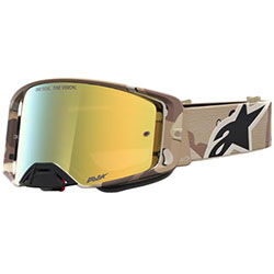 Очила за мотокрос Alpinestars Supertech Lone Camo Desert - Gold Mirror