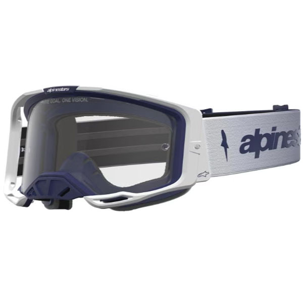 Очила за мотокрос Alpinestars Vision 8 Amber Navy White - Clear