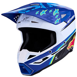 Kаска Alpinestars SM3 - Blue White Black Pink Flou Yellow Fluo Glossy ECE 22.06
