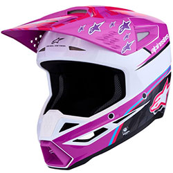 Kаска Alpinestars SM3 - Purple White Black Pink Fluo Glossy ECE 22.06