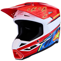 Kаска Alpinestars SM3 - Red Fluo White Blue Yellow Fluo Glossy ECE 22.06