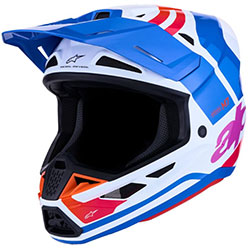 Kаска Alpinestars SM7 Core - White Blue Orange Pink Glossy ECE 22.06