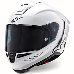 Каска Alpinestars Supertech R10 Solid ECE22.06 FIM - White Glossy Black Matt