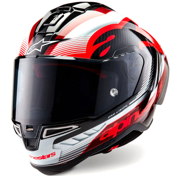 Каска Alpinestars Supertech R10 Team ECE22.06 FIM - Black Carbon Red White Glossy