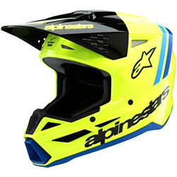 Детска каска Alpinestars SM3 Radium - Yellow Flue Black Blue ECE 22.06