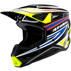 Детска каска Alpinestars SM3 Wurx - Black Yellow Flue Blue Red ECE 22.06