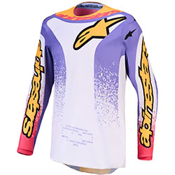 Мотокрос блуза Alpinestars Fluid Drag - Light Lilac Blue Iris Gold