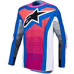 Мотокрос блуза Alpinestars Techstar Maven - White Hot Coral Blithe Blue