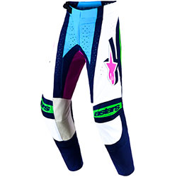 Мотокрос панталон Alpinestars Techstar Maven - White Blithe Blue Green Fluo